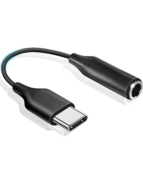 USB C to 3.5mm Jack Adapter, Type C to 3.5mm Headphone Aux Audio Adapter Earphone Adapter Compatible with Samsung Galaxy S22 S21 S20 Note20 A73 A53, Huawei, Google Pixel and More, Black