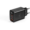 WiWU Firefly GaN Tech Series 45W Fast Wall Charger, Dual Port USB-C PD + USB-A High-Speed Power Adapter, Compact Mini Charging Head – Black | Wi-G011