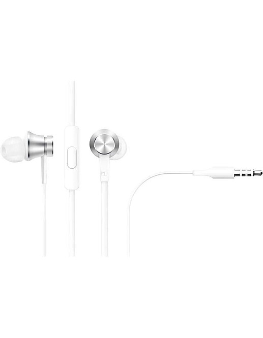 Xiaomi Piston in-Ear Headphones with High-Fidelity Sound, Built-in Microphone, and Comfortable Silicone Ear Tips in Matte Silver for an Enhanced Listening Experience and Clear Calls