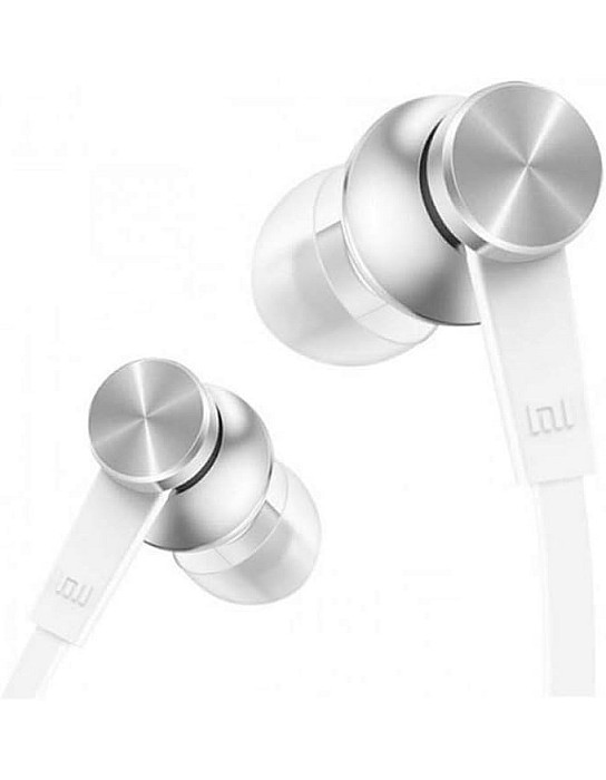 Xiaomi Piston in-Ear Headphones with High-Fidelity Sound, Built-in Microphone, and Comfortable Silicone Ear Tips in Matte Silver for an Enhanced Listening Experience and Clear Calls