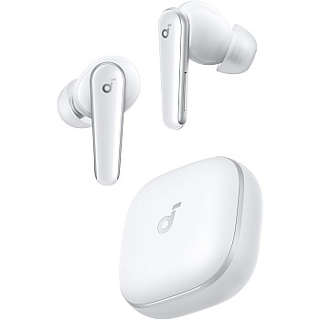 soundcore Liberty 5 by Anker, Noise-Cancelling Wireless Earbuds, 2x Stronger Voice Reduction, Adaptive Noise Cancellation, 6-Mic AI Clear Calls, Long Battery Life, 18 Months Warranty, White