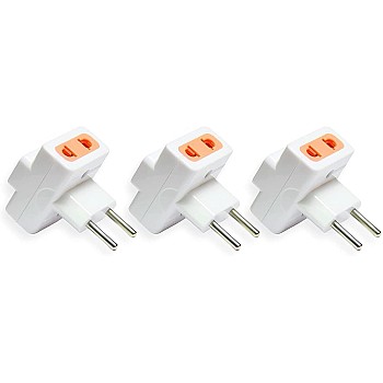 3 Way Socket Multi Plug Adapter 10A - 250V - 3 Pieces (White)