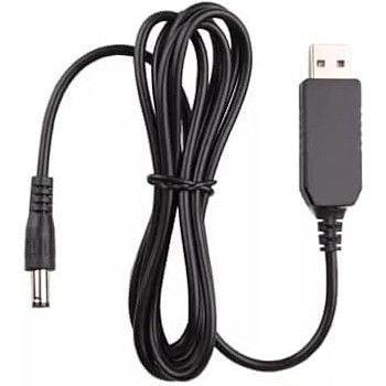 محول طاقة 5 فولت إلى 12 فولت إلى منفذ USB بطول 1 متر مع مؤشر ليد، مثالي لتشغيل الراوتر من الباور بانك!