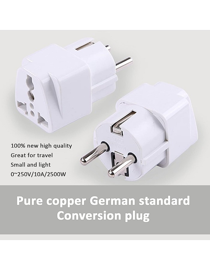 AC 250V 10A EU Plug Universal Power Supply RU ES US Conversion Europe Power Outlet Converter Plug(White)