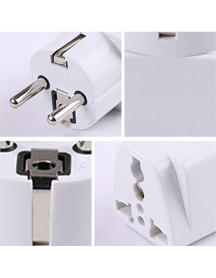 AC 250V 10A EU Plug Universal Power Supply RU ES US Conversion Europe Power Outlet Converter Plug(White)