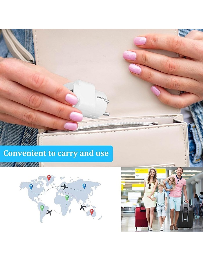 AC 250V 10A EU Plug Universal Power Supply RU ES US Conversion Europe Power Outlet Converter Plug(White)