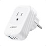 Anker European Travel Plug Adapter USB C 15W, International Power Plug with 2 AC Outlets, 2 USB C, and 1 USB A Port, Ideal for iPhone15, iPad Air, and More, Compact for Travel, Cruise (TUV Listed)