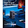 شاحن USB النوع سي 35 واط من باسيوس نوع GaN5 ثلاثي مع مفتاح، 3 تيار مستمر + 2 USB سي + 2 USB ايه، شاحن بي دي محمول لماك بوك، اي باد، آيفون 12/13/14/15، جالاكس