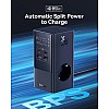 شاحن USB النوع سي 35 واط من باسيوس نوع GaN5 ثلاثي مع مفتاح، 3 تيار مستمر + 2 USB سي + 2 USB ايه، شاحن بي دي محمول لماك بوك، اي باد، آيفون 12/13/14/15، جالاكس