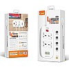 LDNIO Four Independent Switch Sockets Household Plug Power Strip With 3 Powerful Auto ID USB Ports, One 18W QC3