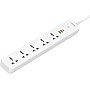 LDNIO SC5319 Multi Socket Extension Lead with 5 AC 3 USB Power Socket Plug Extender 2M Wall Mountable Universal Power Strip - White