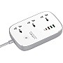 LDNIO SCW3451 WIFI Smart Power Strip with 3 Universal AC Ports 1 PD, 1 QC3.0 and 2 Auto ID Ports - White and Grey