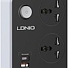 وصلة كهرباء شحن سريع بثلاث فيش كهربائية، PD20W وثلاث مقابس USB 3.0 شحن سريع من لدنيو SC3412 - رمادي