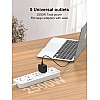 مشترك كهربائي للحماية من التيارات المتغيرة، مع 5 منافذ تيار متردد و6 منافذ شحن USB بطول 2 متر للمنزل والمكتب من لدنيو SC5614 - ابيض
