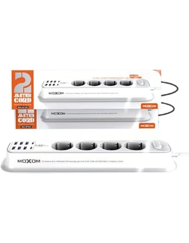 مشترك طاقة MX-ST05 متعدد الوظائف 12 في 1 بي دي حيث يوفر 4 مقابس و6 منافذ USB ونوعين سي ومفتاح تحكم رئيسي لأجهزة متعددة بقدرة 2500 واط من موكسوم - لون