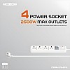 مشترك كهرباء من Next Store 12 في 1 20 واط مع 4 منافذ كهربائية، 7 منافذ USB، 1 منفذ Type-C PD مع تحكم رئيسي ومفتاح واحد – 20 واط، طول الكابل 3 متر. (ابيض)