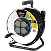Power Lock PluGuard Metal Cable Reel 50M with 4 Sockets Water Resistant IP44 - White