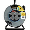 Power Lock PluGuard Metal Cable Reel 50M with 4 Sockets Water Resistant IP44 - White
