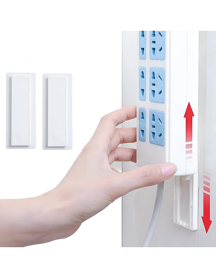 Punch-Free Self Adhesive Electrical Connector, Wall Plug Adapter, Reusable Wall Mount or Desk, Ideal for Wi-Fi Devices, Remote Controls, Tissue Box Storage