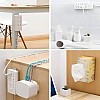 Punch-Free Self Adhesive Electrical Connector, Wall Plug Adapter, Reusable Wall Mount or Desk, Ideal for Wi-Fi Devices, Remote Controls, Tissue Box Storage