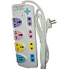 مشترك كهرباء نجمة بالاضافة الي عد 2 مدخل USB للشحن مع مفتاح قفل وفتح / كبل 2 متر (5 مداخل منهم 2 مدخل ثلاثي)