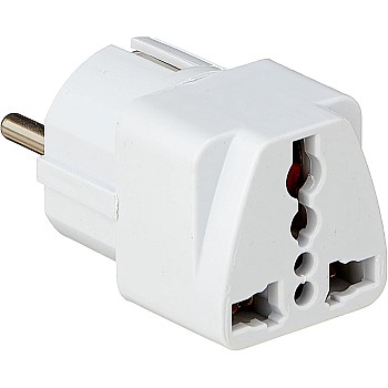 Universal AC Power Outlet Adapter Converter (White, 240V/10A)