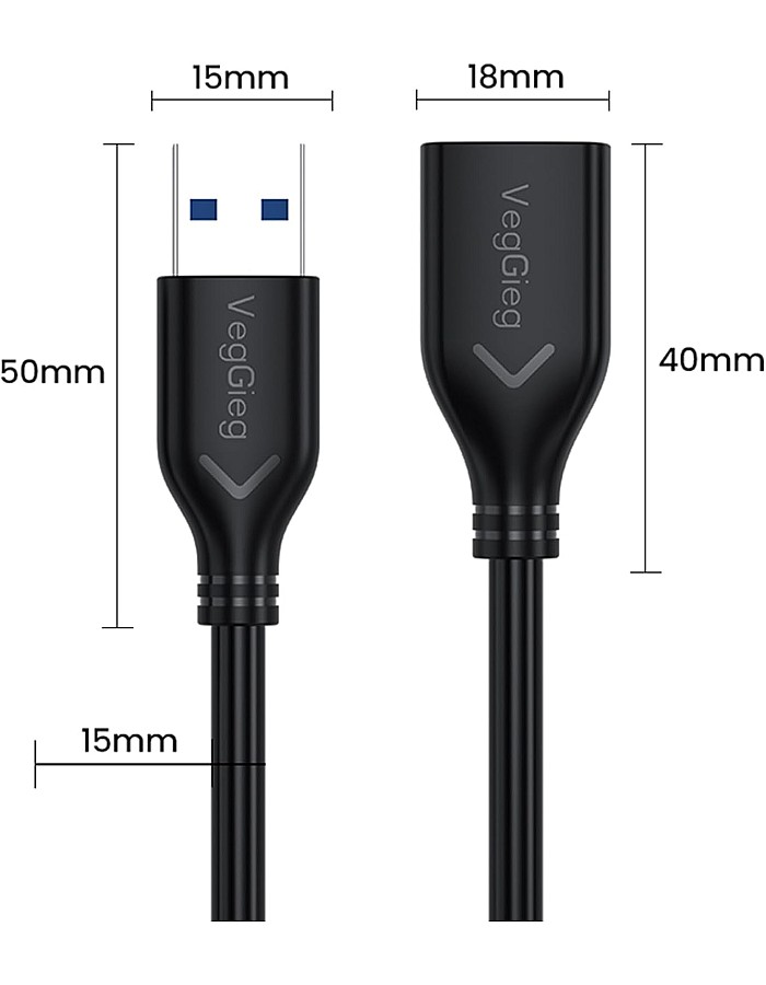 VegGieg USB 3.0 Extension Cable 2 Meter