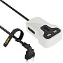 iLOCK Mini Power Strip – 3 Outlets | 2 Schuko + 1 Universal Socket (White, 1.5M)