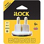 iLOCK Power Lock Travel Plug adapter Converter – gray and white