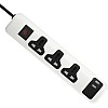 مشترك كهرباء شامل مع 3 منافذ + 2 منفذ USB-A من اي لوك| شحن سريع | 2 م