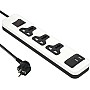 iLOCK Power Strip | 3 Universal Outlets (White, 2 USB-A)