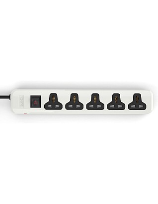 iLOCK power strip 5 universal outlets with overload switch (white)