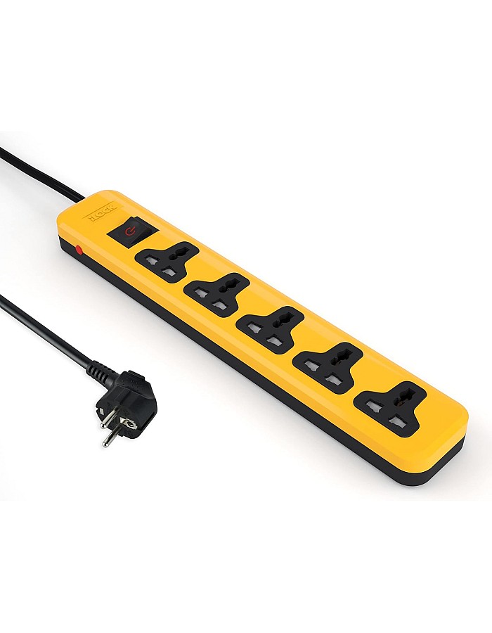 iLOCK power strip 5 universal outlets with overload switch (white)