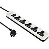 iLOCK power strip 5 universal outlets with overload switch (white)