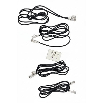 5 Pieces Landline Telephone and Router Accessories Set of 4 RJ11 Patch Cables with ADSL-VDSL Splitter Splitter Black and White 150cm