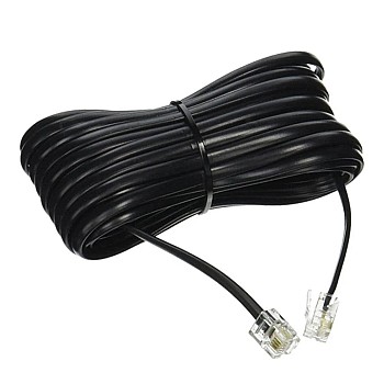 Black RJ11 Universal Cable for Telephones, Modems, Fax Machines & ADSL (1, 20 M)