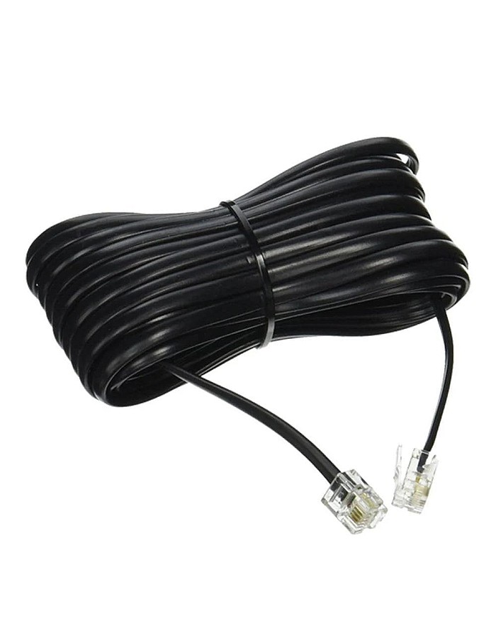 Black RJ11 Universal Cable for Telephones, Modems, Fax Machines & ADSL (1, 20 M)