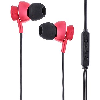 Casim M-R13 Wired Earphones with Box - Black and Red Headphones Headset