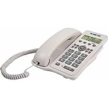 El Adl Tec Landline Phone with LCD Caller ID, White, with Multiple Functions for Home and Office, Model 999BE