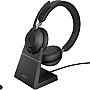 سماعات ستيريو للرأس مع حامل - باللون الاسود من جابرا Evolve2 65 Link380c MS