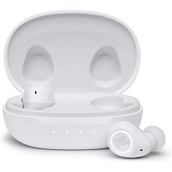 Jbl free 2 bluetooth wireless noise cancelling earphones with microphone and charging box - white earphones Airpods earbuds headphones