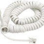 NEORTX RJ9 to RJ9 Cable 6.5ft, Male to Male 4P4C Telephone Handset Coiled Cord, Spiral Cable (White)