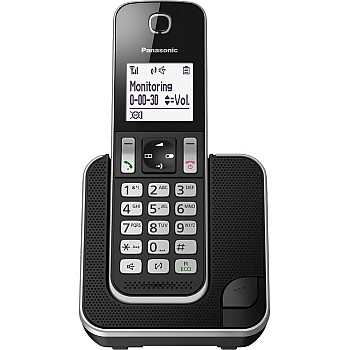 Panasonic Digital Cordless Phone With Eco Function, Power Back-Up Operation, Nuisance Call Block – KX-TGD310 Black