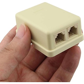 RJ11 Telephone Dual Port Surface Mount Box (2PCS)