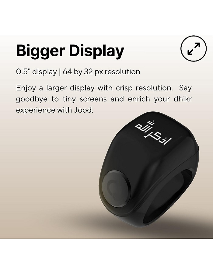 TAKVA - Zikr Ring Jood | Smart Tasbih Ring (Black)