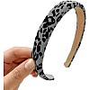 New Zebra Leopard Headband Scrunchies Elastic Hair Bands Women Fashion Retro Striped Ponytail Holder Hair Accessories (Grey, One size)