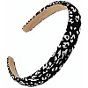 New Zebra Leopard Headband Scrunchies Elastic Hair Bands Women Fashion Retro Striped Ponytail Holder Hair Accessories (Black, One size)