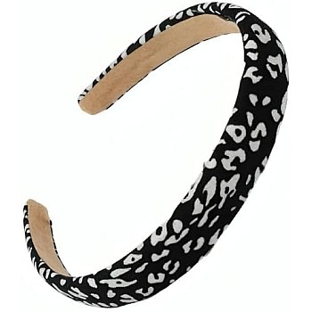 New Zebra Leopard Headband Scrunchies Elastic Hair Bands Women Fashion Retro Striped Ponytail Holder Hair Accessories (Black, One size)