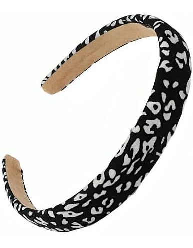 New Zebra Leopard Headband Scrunchies Elastic Hair Bands Women Fashion Retro Striped Ponytail Holder Hair Accessories (Black, One size)