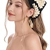 ZLYC Women Cotton Triangle Head Scarf Crochet Hair Bandanas Handmade Kint Turban (Solid Beige)